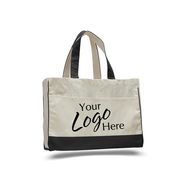 Canvas Standard Tote 17" W x 13" H with 5" Gusset Bag - Canvas Standard Tote 17" W x 13" H with 5" Gusset Bag - Image 1 of 17