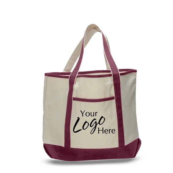 Large Canvas Deluxe Tote 22" W x 16" H with 6" Gusset Bag - Large Canvas Deluxe Tote 22" W x 16" H with 6" Gusset Bag - Image 6 of 16