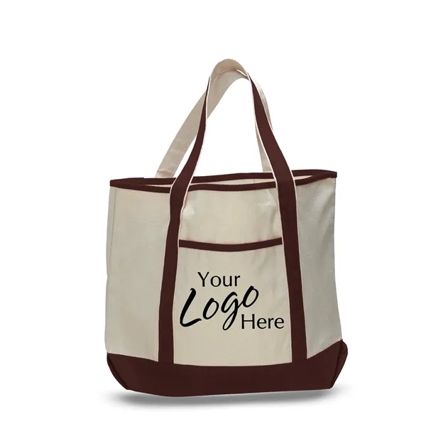 Large Canvas Deluxe Tote 22" W x 16" H with 6" Gusset Bag - Large Canvas Deluxe Tote 22" W x 16" H with 6" Gusset Bag - Image 5 of 16