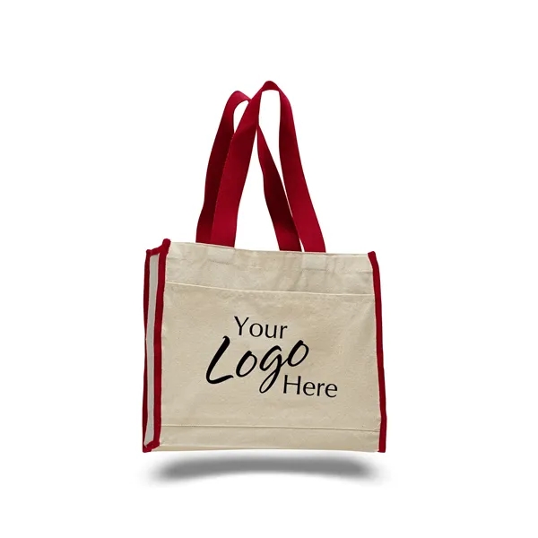Canvas Tote 14" W x 12" H Bag with 5.25" Gusset - Canvas Tote 14" W x 12" H Bag with 5.25" Gusset - Image 4 of 14