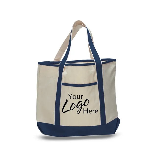 Large Canvas Deluxe Tote 22" W x 16" H with 6" Gusset Bag - Large Canvas Deluxe Tote 22" W x 16" H with 6" Gusset Bag - Image 3 of 16