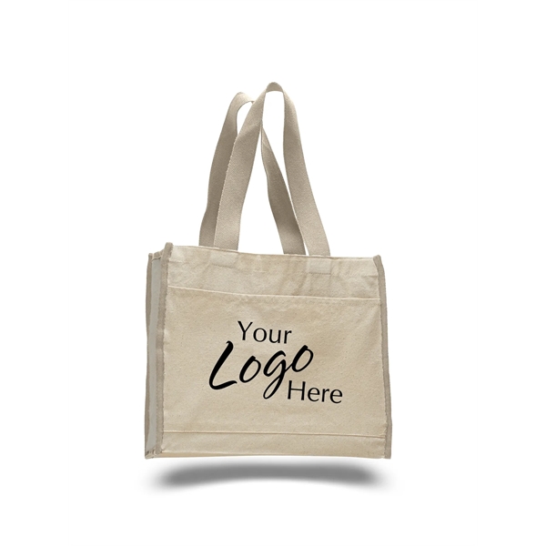 Canvas Tote 14" W x 12" H Bag with 5.25" Gusset - Canvas Tote 14" W x 12" H Bag with 5.25" Gusset - Image 0 of 14