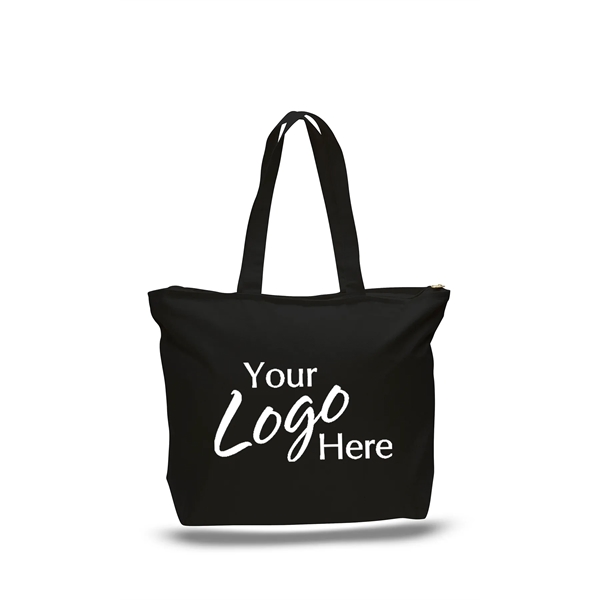 Canvas Zipper Tote 20" W x 15" H with 5" Gusset Bag - Canvas Zipper Tote 20" W x 15" H with 5" Gusset Bag - Image 0 of 9