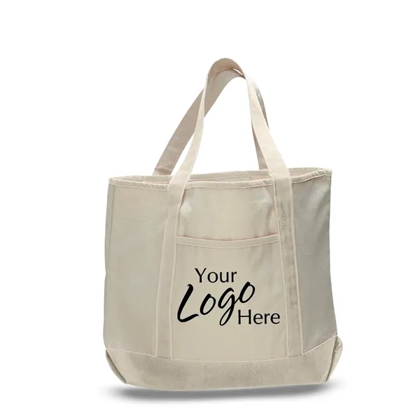 Large Canvas Deluxe Tote 22" W x 16" H with 6" Gusset Bag - Large Canvas Deluxe Tote 22" W x 16" H with 6" Gusset Bag - Image 2 of 16