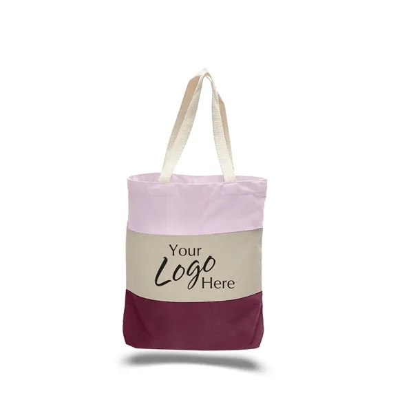 Canvas Tri Color 15x15 Bag w/ 3" Gusset - Canvas Tri Color 15x15 Bag w/ 3" Gusset - Image 1 of 11