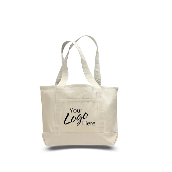 Canvas Deluxe Tote Bag 18.5" W x 12" H with 5.50" Gusset - Canvas Deluxe Tote Bag 18.5" W x 12" H with 5.50" Gusset - Image 0 of 13