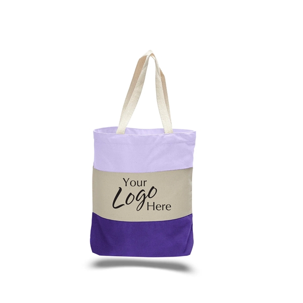 Canvas Tri Color 15x15 Bag w/ 3" Gusset - Canvas Tri Color 15x15 Bag w/ 3" Gusset - Image 0 of 11