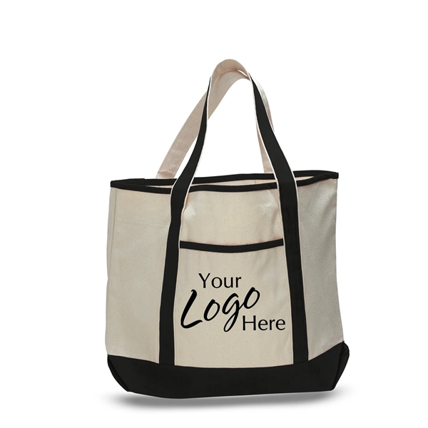 Large Canvas Deluxe Tote 22" W x 16" H with 6" Gusset Bag