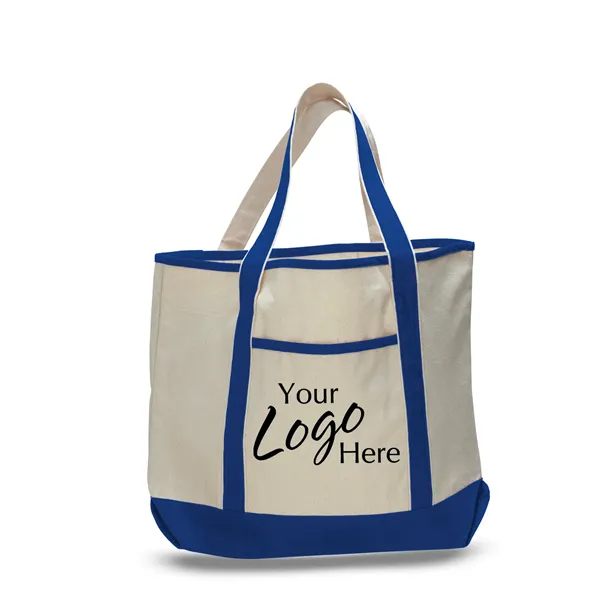 Large Canvas Deluxe Tote 22" W x 16" H with 6" Gusset Bag - Large Canvas Deluxe Tote 22" W x 16" H with 6" Gusset Bag - Image 1 of 16