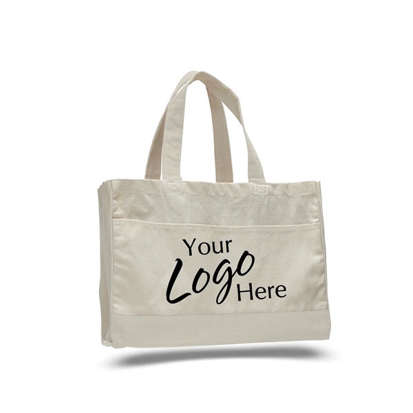 Canvas Standard Tote 17" W x 13" H with 5" Gusset Bag - Canvas Standard Tote 17" W x 13" H with 5" Gusset Bag - Image 0 of 17