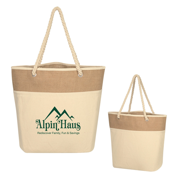 Burlap Rope Tote Bag - Burlap Rope Tote Bag - Image 0 of 5