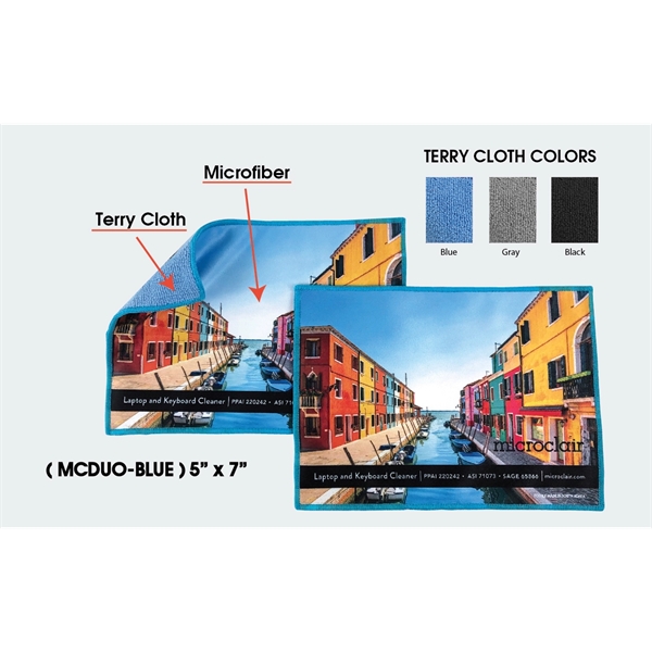 microfiber TERRY Screen and Keyboard Cleaner - BLUE - microfiber TERRY Screen and Keyboard Cleaner - BLUE - Image 0 of 3