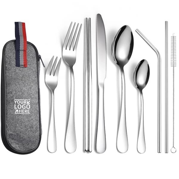 STAINLESS STEEL CUTLERY SET IN POUCH - STAINLESS STEEL CUTLERY SET IN POUCH - Image 0 of 5