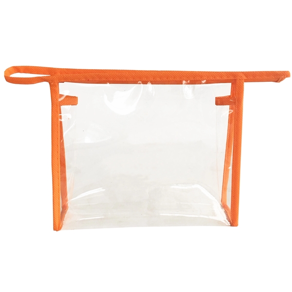 Vinyl Cosmetic Bag with Non-woven Edge - Vinyl Cosmetic Bag with Non-woven Edge - Image 3 of 3