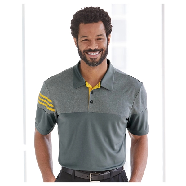 Adidas Heathered 3-Stripes Colorblocked Polo - Adidas Heathered 3-Stripes Colorblocked Polo - Image 31 of 31