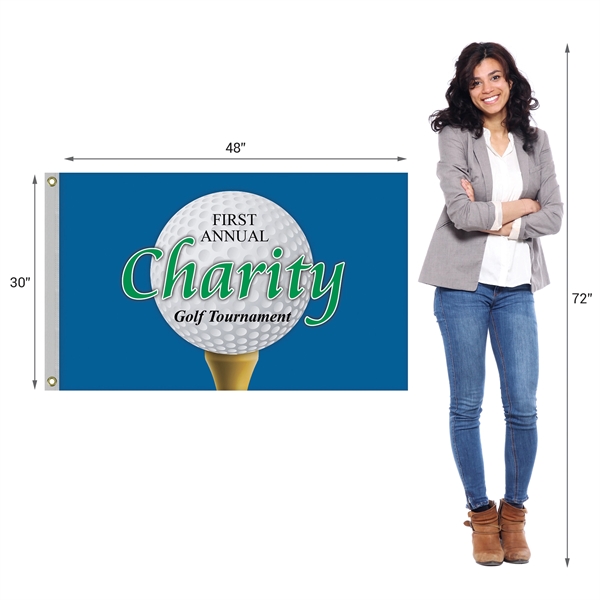 2.5' x 4' Promotional Polyester Single Reverse Flag - 2.5' x 4' Promotional Polyester Single Reverse Flag - Image 8 of 9