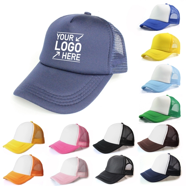 Two Tone Trucker Hat Summer Mesh Cap with Adjustable Snapbac - Two Tone Trucker Hat Summer Mesh Cap with Adjustable Snapbac - Image 0 of 6