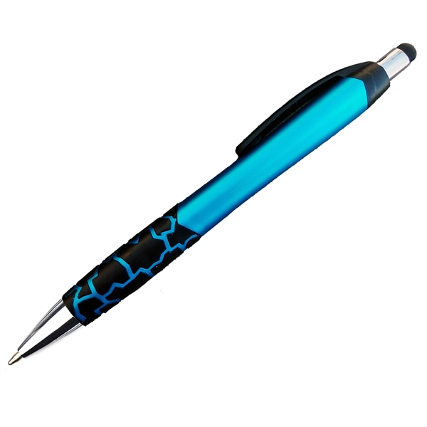 Matte Barrel Ballpoint Pen w/ Rubber Grips & Stylus - Matte Barrel Ballpoint Pen w/ Rubber Grips & Stylus - Image 2 of 6