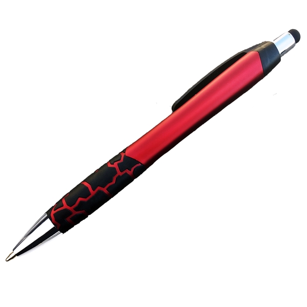 Matte Barrel Ballpoint Pen w/ Rubber Grips & Stylus - Matte Barrel Ballpoint Pen w/ Rubber Grips & Stylus - Image 4 of 6