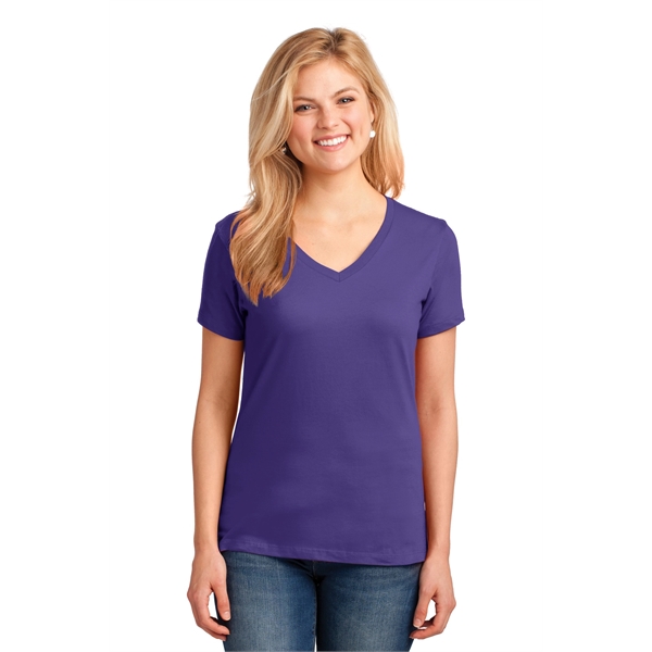 Port & Company Women's Core Cotton V-Neck Tee. - Port & Company Women's Core Cotton V-Neck Tee. - Image 127 of 135