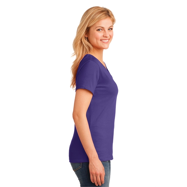 Port & Company Women's Core Cotton V-Neck Tee. - Port & Company Women's Core Cotton V-Neck Tee. - Image 130 of 135