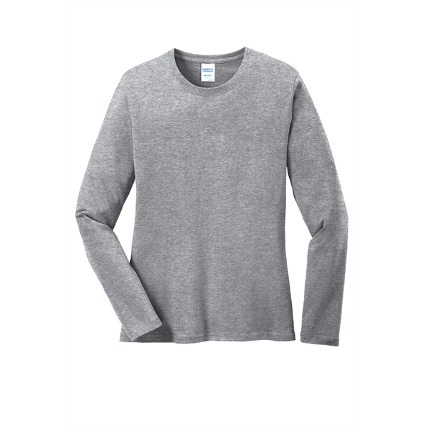 Port & Company Women's Long Sleeve Core Cotton Tee. - Port & Company Women's Long Sleeve Core Cotton Tee. - Image 87 of 94