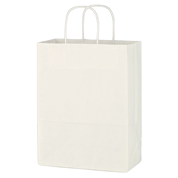 Kraft Paper White Shopping Bag - 10" x 13" - Kraft Paper White Shopping Bag - 10" x 13" - Image 2 of 2