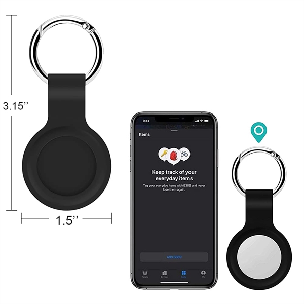 Round Tracking Luggage Tag Case with Keyring - Round Tracking Luggage Tag Case with Keyring - Image 1 of 1