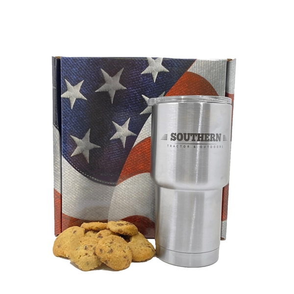 Premium Gift Box with Stainless Steel Tumbler and Cookies