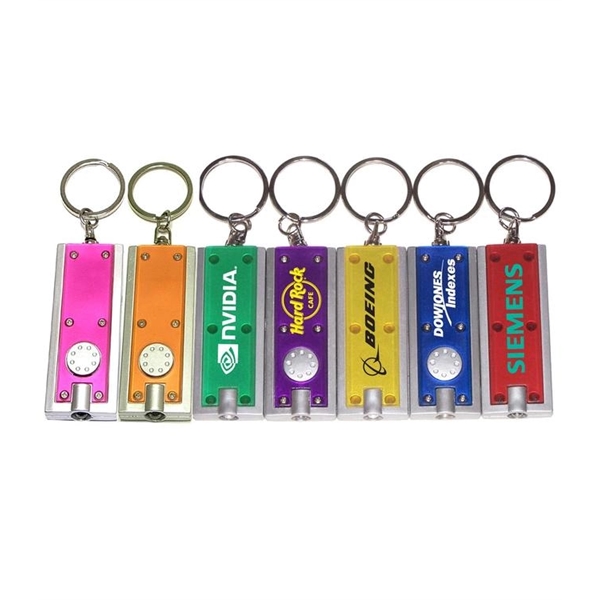 Slim rectangular flash light with swivel key chain - Slim rectangular flash light with swivel key chain - Image 0 of 7