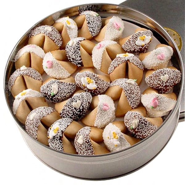Classic Fortune Cookie Wedding/Anniversary Tin of 50
