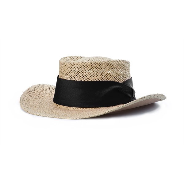 Classic Straw Gambler Hat - Classic Straw Gambler Hat - Image 1 of 7