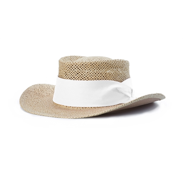 Classic Straw Gambler Hat - Classic Straw Gambler Hat - Image 6 of 7