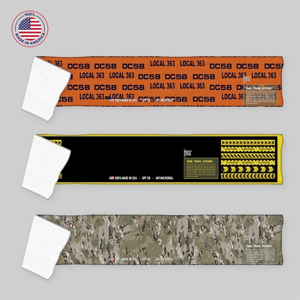 Made in USA Cooling Towel Dye Sub Antimicrobial, 7x34 - Made in USA Cooling Towel Dye Sub Antimicrobial, 7x34 - Image 2 of 4