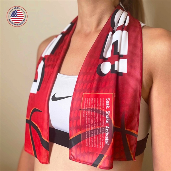 Made in USA Cooling Towel Dye Sub Antimicrobial, 7x34 - Made in USA Cooling Towel Dye Sub Antimicrobial, 7x34 - Image 0 of 4