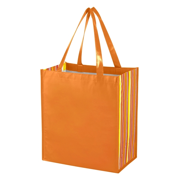 Custom Shiny Laminated Non-Woven Tropic Shopper Tote Bag
