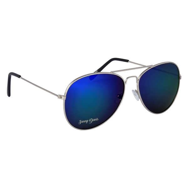 Color Mirrored Aviator Sunglasses - Color Mirrored Aviator Sunglasses - Image 13 of 28