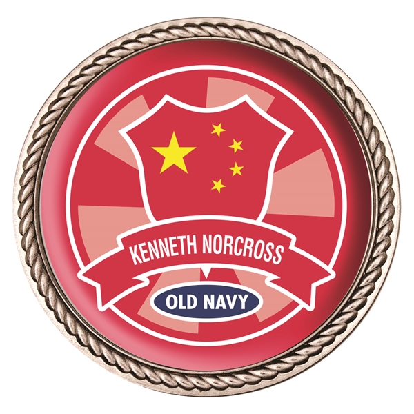 Custom Full Color Speed Challenge Coin with Rope Border