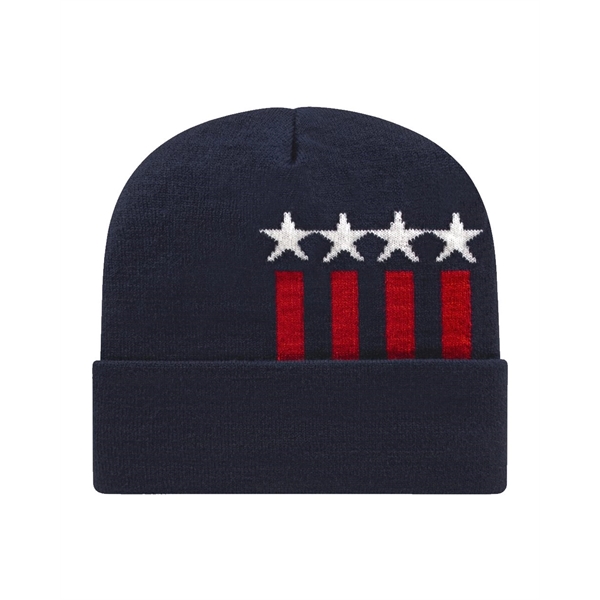 CAP AMERICA USA-Made Patriotic Cuffed Beanie - CAP AMERICA USA-Made Patriotic Cuffed Beanie - Image 0 of 14