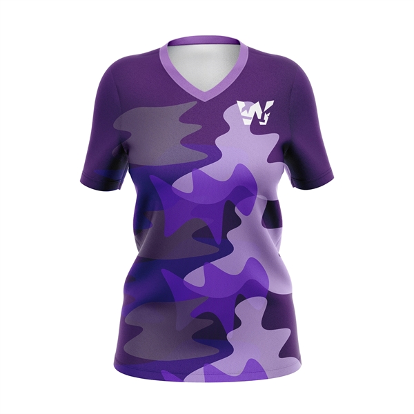 Women's Full Sublimation 180G Cotton-Feel Short Sleeve T-Shi - Women's Full Sublimation 180G Cotton-Feel Short Sleeve T-Shi - Image 2 of 2