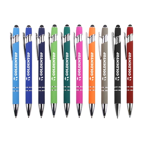 Soft Touch Rubberized Incline Aluminum Stylus Pen - Soft Touch Rubberized Incline Aluminum Stylus Pen - Image 0 of 11