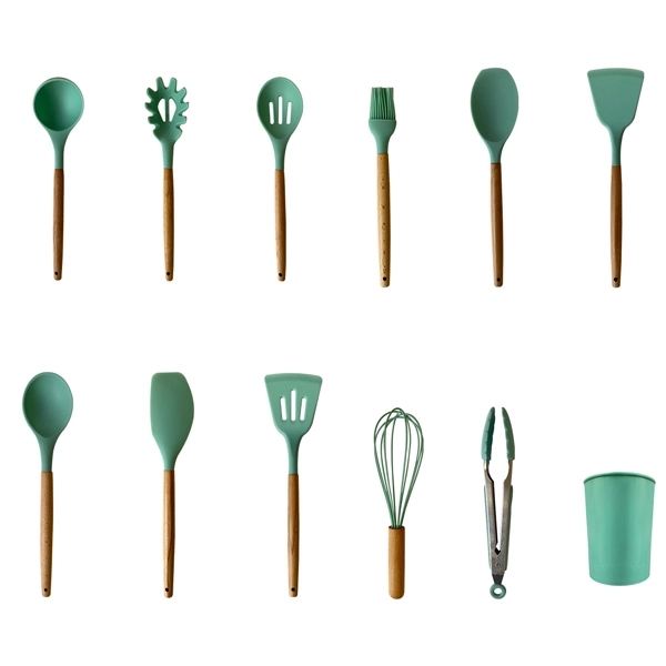 Silicone Cooking Utensil Set With Wood Handle - Silicone Cooking Utensil Set With Wood Handle - Image 1 of 1