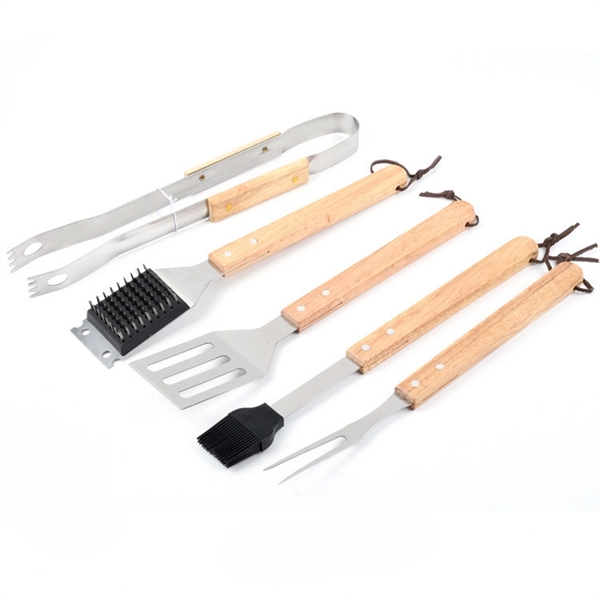 5 pcs BBQ Set (Bamboo) in Roll-Up Case - 5 pcs BBQ Set (Bamboo) in Roll-Up Case - Image 2 of 2