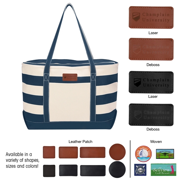 Cotton Canvas Nautical Tote Bag - Cotton Canvas Nautical Tote Bag - Image 10 of 18