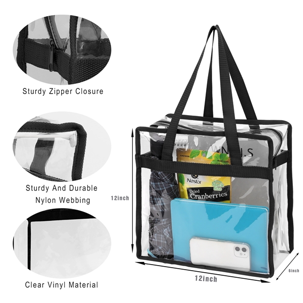 Stadium Approved Clear Zipper Tote Bag - Stadium Approved Clear Zipper Tote Bag - Image 1 of 14