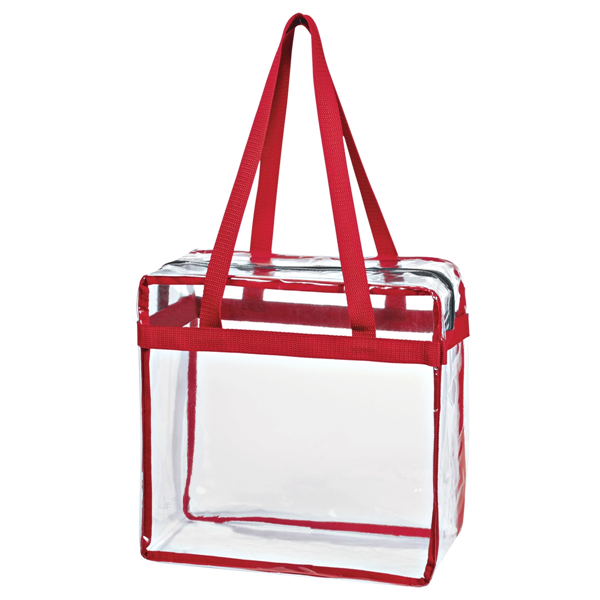 Clear Tote Bag With Zipper - Clear Tote Bag With Zipper - Image 3 of 11