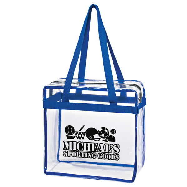 Clear Tote Bag With Zipper - Clear Tote Bag With Zipper - Image 10 of 11