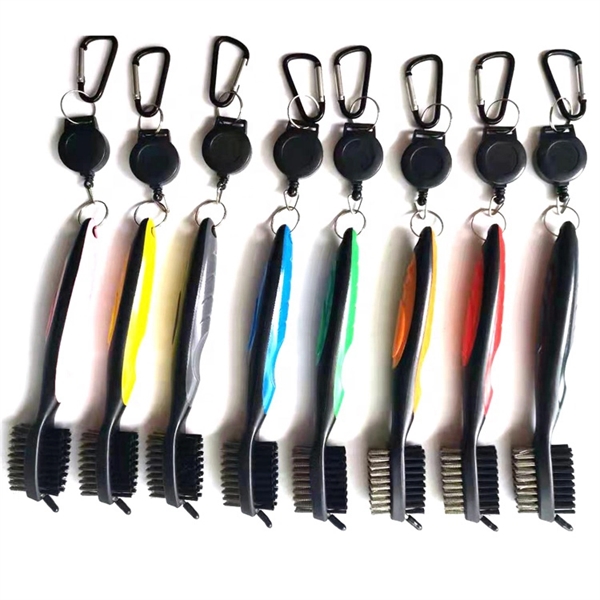 Golf Club Brush w/ Retractable Reel - Golf Club Brush w/ Retractable Reel - Image 0 of 4