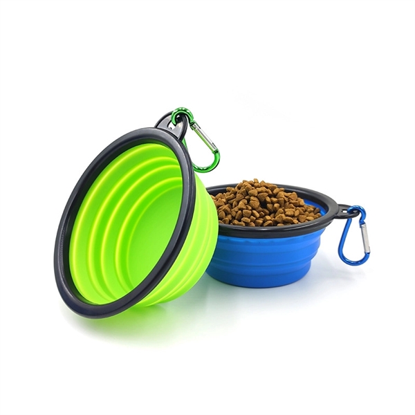 Collapsible Silicone Food Water Travel Bowl with Cliper - Collapsible Silicone Food Water Travel Bowl with Cliper - Image 1 of 1