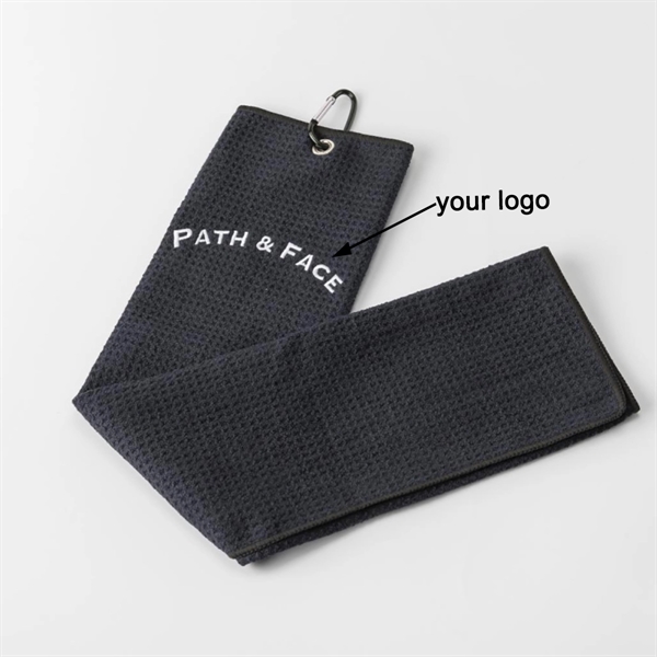 400GSM Microfiber Golf Towel with Metal Grommet and Clip - 400GSM Microfiber Golf Towel with Metal Grommet and Clip - Image 0 of 1